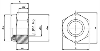 Nylock Nut Dimension