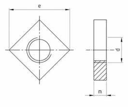  Stainless Steel Square Nut Dimension